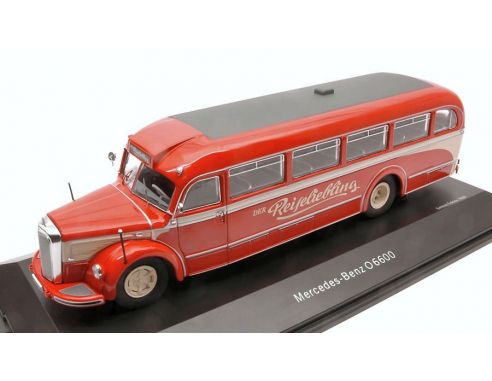 Schuco SH2749 MERCEDES O6600 DER REISELIEBLING RED/CREAM 1:43 Modellino