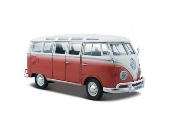 Maisto MI31956R Volkswagen  T2 VAN Samba 1962 Rosso/crema 1:24 Modellino