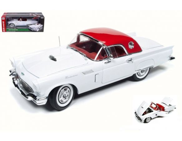 Auto World AMM1089 FORD THUNDERBIRD 1957 WHITE 1:18 Modellino