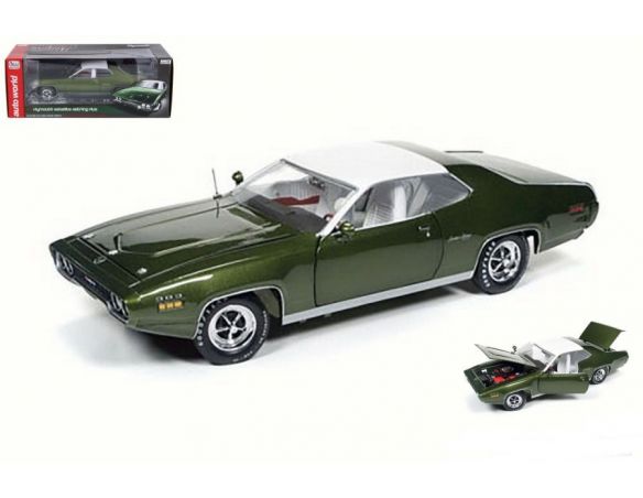 Auto World AMM1092 PLYMOUTH SATTELITE 1971 GREEN 1:18 Modellino