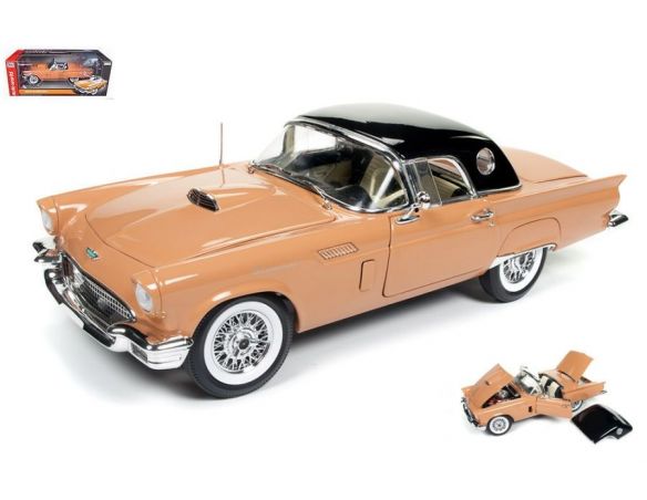Auto World AMM1098 FORD THUNDERBIRD CONVERTIBLE 1057 60th ANNIVERSARY CORAL SAND 1:18 Modellino