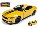 Auto World AW229 FORD MUSTANG GT 2016 YELLOW C/BLACK STRIPES 1:18 Modellino