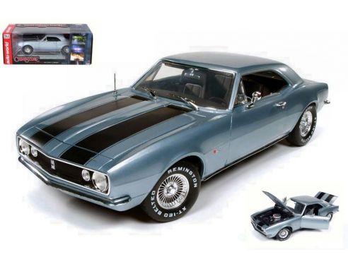 Auto World AWSS114 CHEVROLET CAMARO 1967 (CHRISTINE) LIGHT SILVERBLUE 1:18 Modellino
