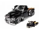 Jada JADA96802BK CHEVY PICK UP 1951 KMC WHEELS BLACK 1:24 Modellino