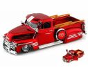 Jada JADA96802R CHEVY PICK UP 1951 KMC WHEELS RED 1:24 Modellino