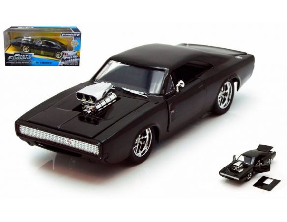 JADA TOYS JADA97059 DOM DODGE CHARGER R/T 1970 FAST & FURIOUS 7 BLACK 1:24 Modellino