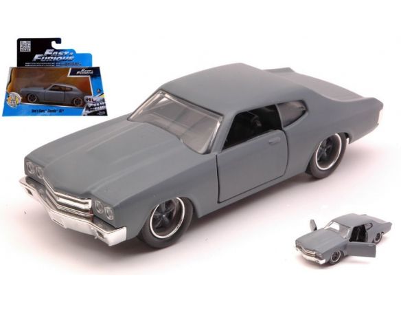 Jada JADA97379 DOM'S CHEVY CHEVELLE SS 1970 GREY FAST & FURIOUS 1:32 Modellino