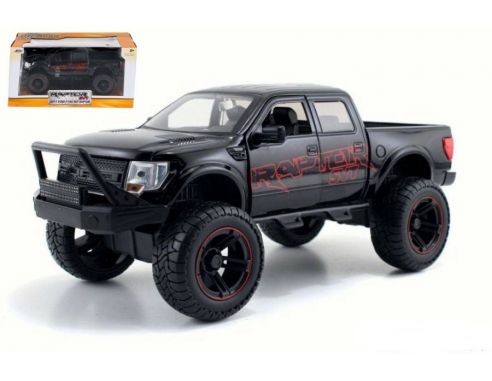 Jada JADA97480 FORD F-150 SVT RAPTOR OFF ROAD 2011 BLACK W/RED WRITING 1:24 Modellino