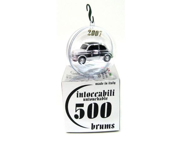 Brumm BR004-01 CHRISTMAS 2007 Ball Fiat 500D (1960) Argento Cromo "Al Argento" intoccabili 1:43 Modellino
