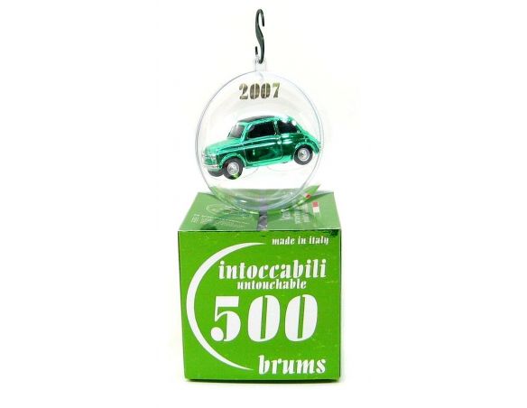 Brumm BR004-02 Fiat 500D (1960) verde cromo "John Green" CHRISTMAS 2007 Ball Intoccabili 1:43 Modellino