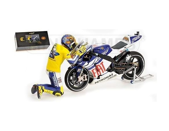 Minichamps PM122103146 YAMAHA V.ROSSI 2010 VALENCIA W/PILOTE BYE BYE BABY 1:12 Modellino