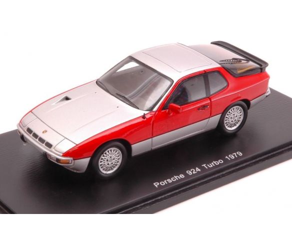 Spark Model S1376 PORSCHE 924 TURBO SILVER/RED 1:43 Modellino