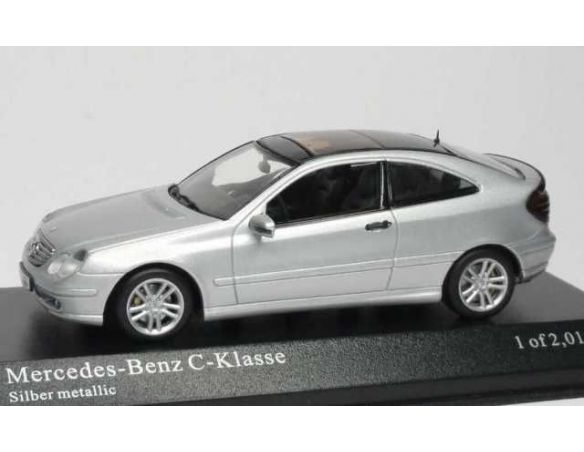MINICHAMPS 430030002 MERCEDES CLASSE C SPORT COUPE' SILVER 1:43 Modellino