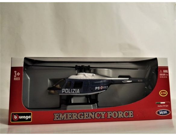 Bburago 20455 ELICOTTERO FORZE DELL'ORDINE POLIZIA 1:50 Modellino