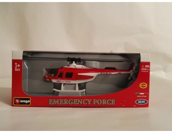 Bburago 32045 ELICOTTERO FORZE DELL'ORDINE VIGILI DEL FUOCO 1:50 Modellino