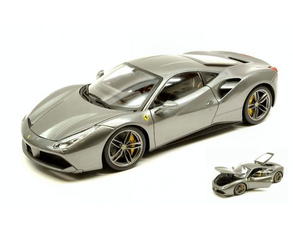 Bburago BU16905G FERRARI 488 GTB GREY MET.SIGNATURE 1:18 Modellino