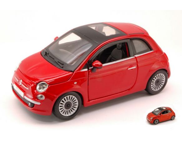 Bburago BU22106R FIAT NUOVA 500 2007 RED 1:24 Modellino