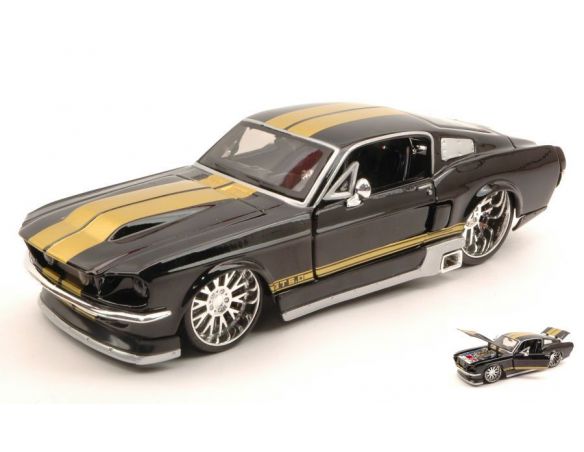 Maisto MI31094BK FORD MUSTANG GT 1967 BLACK W/GOLD STRIPES 1:24 Modellino
