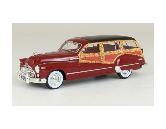 Neo Scale Models NEO46505 BUICK ROADMASTER 79 ESTATE WAGON 1947 DARK RED/WOOD 1:43 Modellino