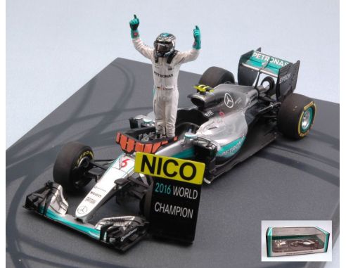 Spark Model S5025 MERCEDES F1 W07 N.ROSBERG 2016 N.6 2nd ABU DHABI GP W/FIGURINE 1:43 Modellino