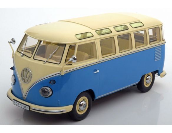 KK Scale KKDC180152 VW T1 SAMBA BUS 1959 BLUE/CREME 1:18 Modellino