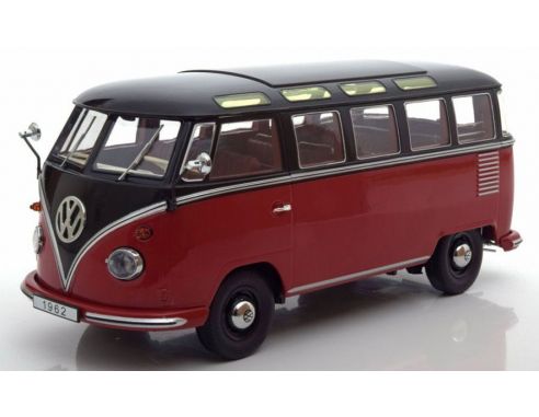 KK Scale KKDC180153 VW T1 SAMBA BUS 1959 DARK RED/BLACK 1:18 Modellino