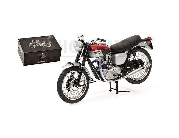 Minichamps PM122133550 TRIUMPH TR6 1958 SILVER/RED 1:12 Moto