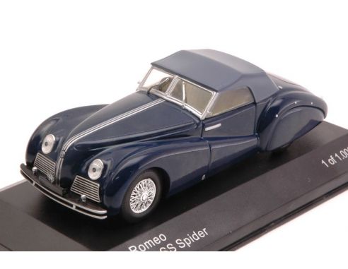 White Box WB219 ALFA ROMEO 6C 2500 SS SPIDER SOFT TOP 1942 DARK BLUE 1:43 Modellino