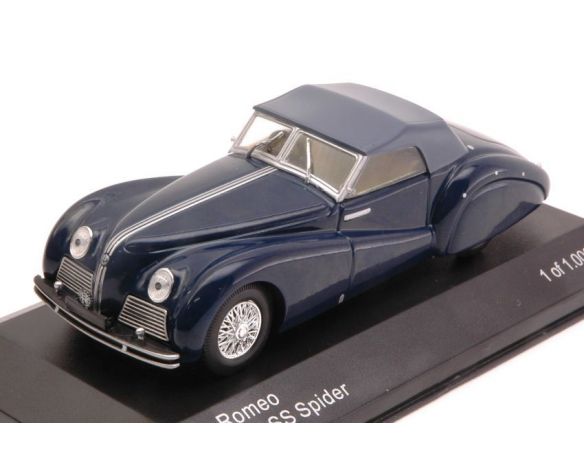White Box WB219 ALFA ROMEO 6C 2500 SS SPIDER SOFT TOP 1942 DARK BLUE 1:43 Modellino