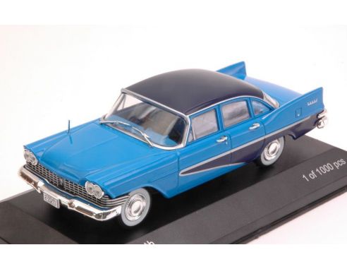White Box WB222 PLYMOUTH SAVOY 1959 BLUE W/DARK BLUE ROOF 1:43 Modellino