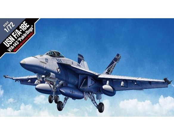 ACADEMY ACD12547 USN F7A-18E VFA-143 PUKIN DOGS KIT 1:72 Modellino