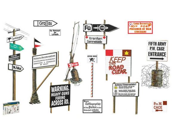Italeri IT6527 WWII ROAD SIGNS II KIT 1:35 Modellino
