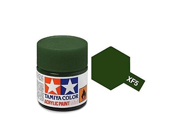 Tamiya Mini XF-5 Flat Green Verde 10ml Colore Acrylic per modellismo