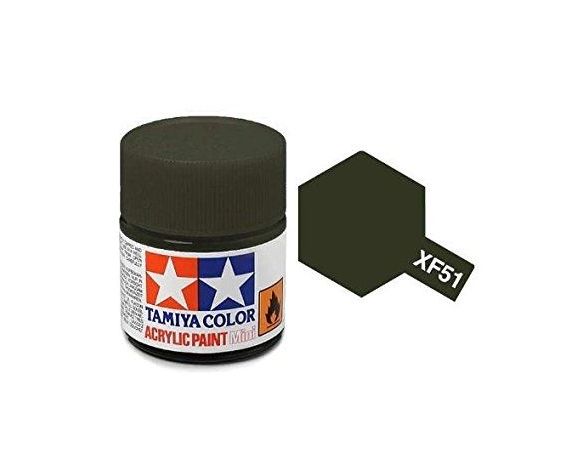 Tamiya Mini XF-51 Khaki Drab 10ml Colore Acrylic per modellismo