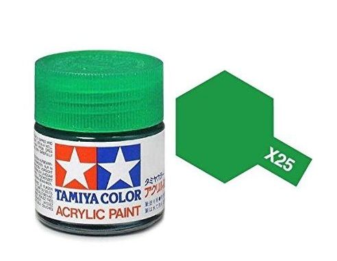 Tamiya Mini X-25 Clear Green 10ml Colore Acrylic per modellismo