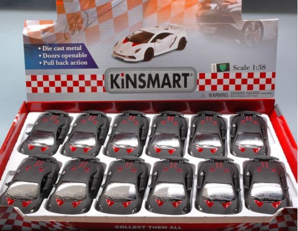 KINSMART KT5359DMBK LAMBORGHINI SESTO ELEMENTO 2013 MATT BLACK 1:38 Modellino