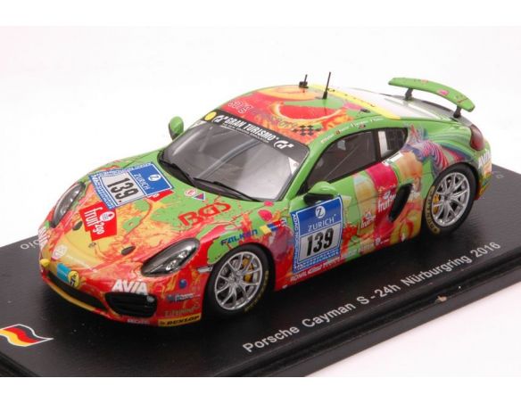 Spark Model SG260 PORSCHE CAYMAN S N.139 24 H NURBURGRING 2016 HAENER-FOLLET-VICENZI 1:43 Modellino