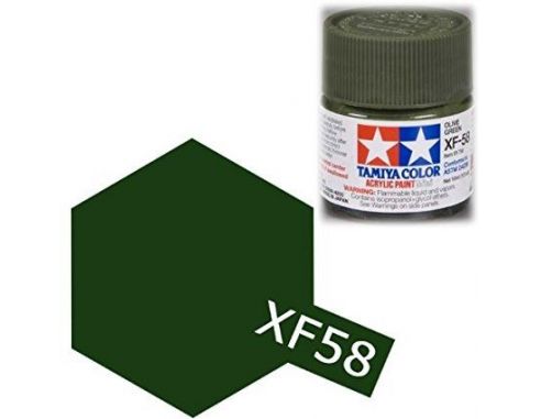 TamiyaMini XF-58 Olive Green 10ml Colore Acrylic per modellismo