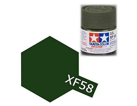 TamiyaMini XF-58 Olive Green 10ml Colore Acrylic per modellismo