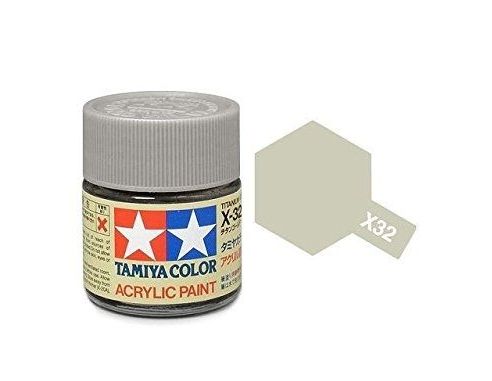 Tamiya Mini X-32 Titanium Silver 10ml Acrylic Color per modellismo