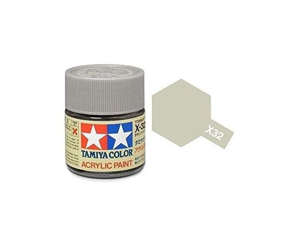 Tamiya Mini X-32 Titanium Silver 10ml Acrylic Color per modellismo