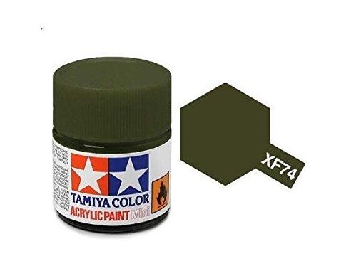 Tamiya Mini XF-74 Olive Drab 10ml Acrylic Color per modellismo