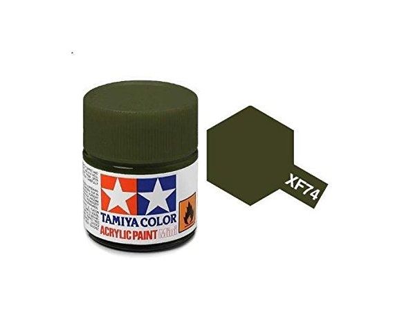 Tamiya Mini XF-74 Olive Drab 10ml Acrylic Color per modellismo