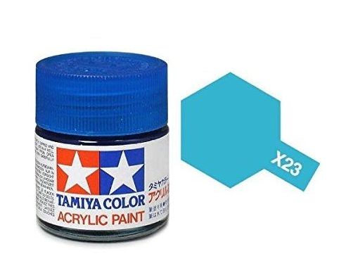 Tamiya Mini X-23 Clear Blue 10ml Acrylic Color per modellismo