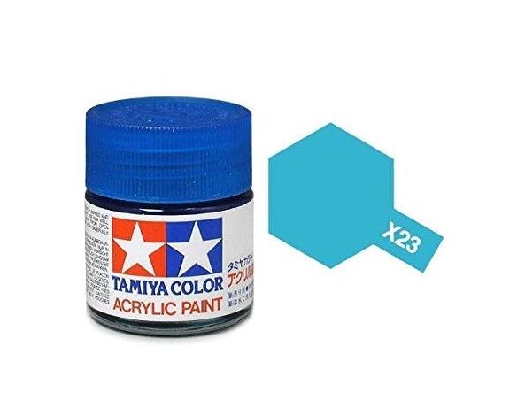 Tamiya Mini X-23 Clear Blue 10ml Acrylic Color per modellismo