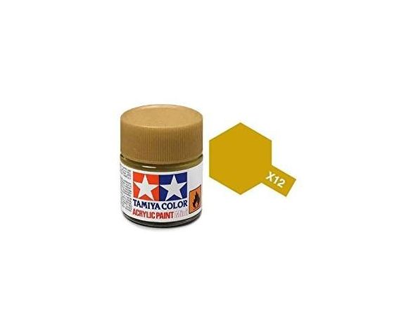 Tamiya Mini X-12 Gold Leaf 10ml Acrylic Color per modellismo