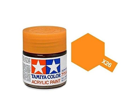 Tamiya Mini X-26 Clear Orange 10ml Acrylic Color per modellismo