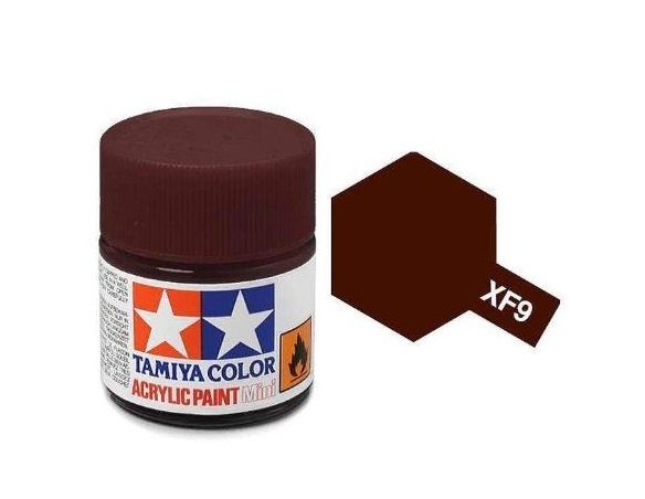 Tamiya Mini XF-09 Hull Red 10ml Acrylic Color per modellismo
