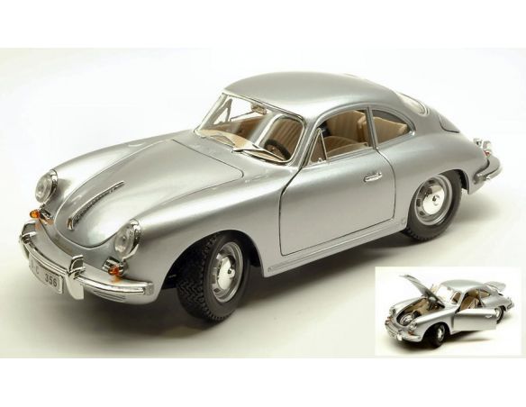 Bburago BU12026S PORSCHE 356B COUPE' 1961 SILVER 1:18 Modellino