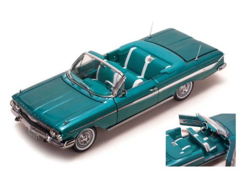 SunStar SS3407 CHEVROLET IMPALA OPEN CONVERTIBLE 1961 TWILIGHT TURQOISE 1:18 Modellino